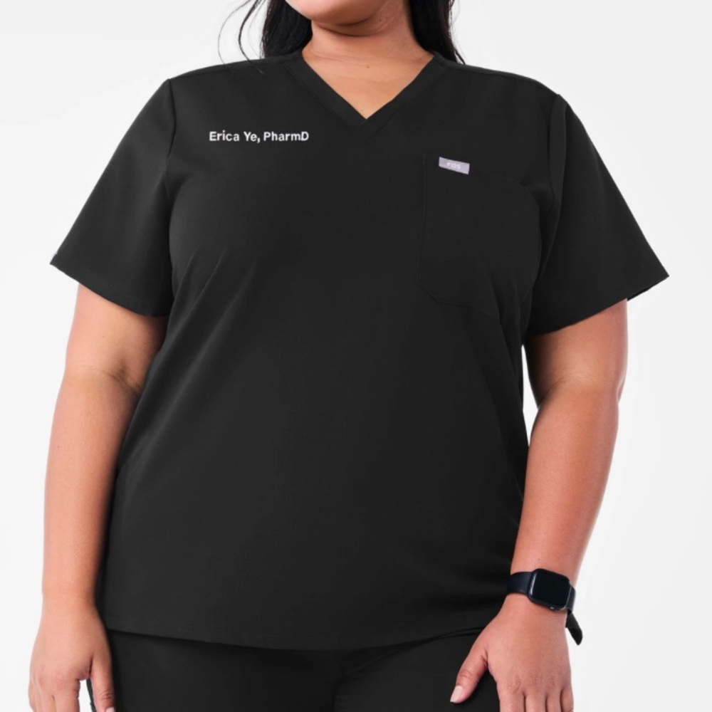 NWT Figs Catarina Scrub Top Black XXL